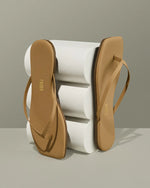 Load image into Gallery viewer, Tkees LILY square flip-flops from brazilian leather in Cocobutter
