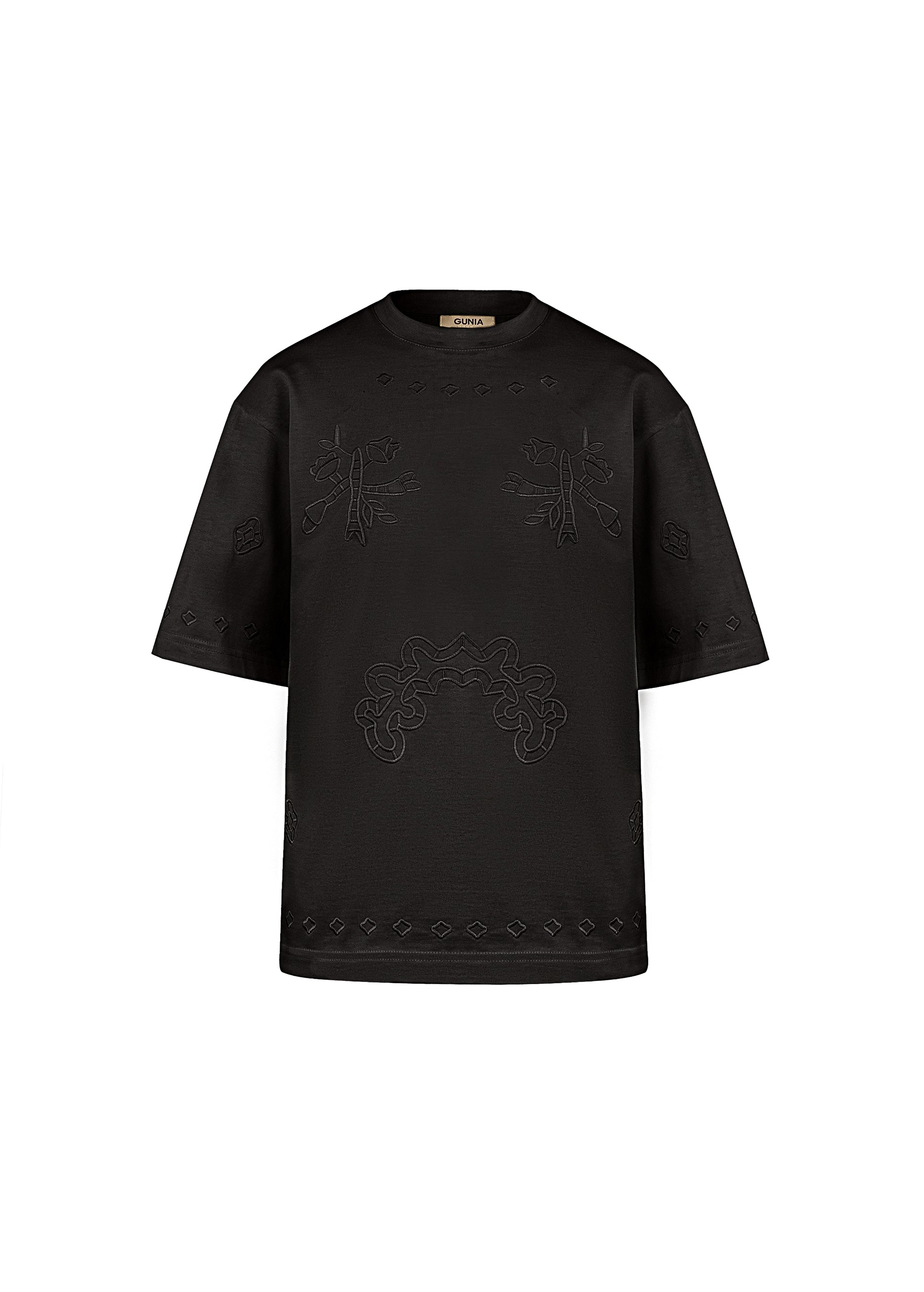 Malva Black Embroidered T-Shirt