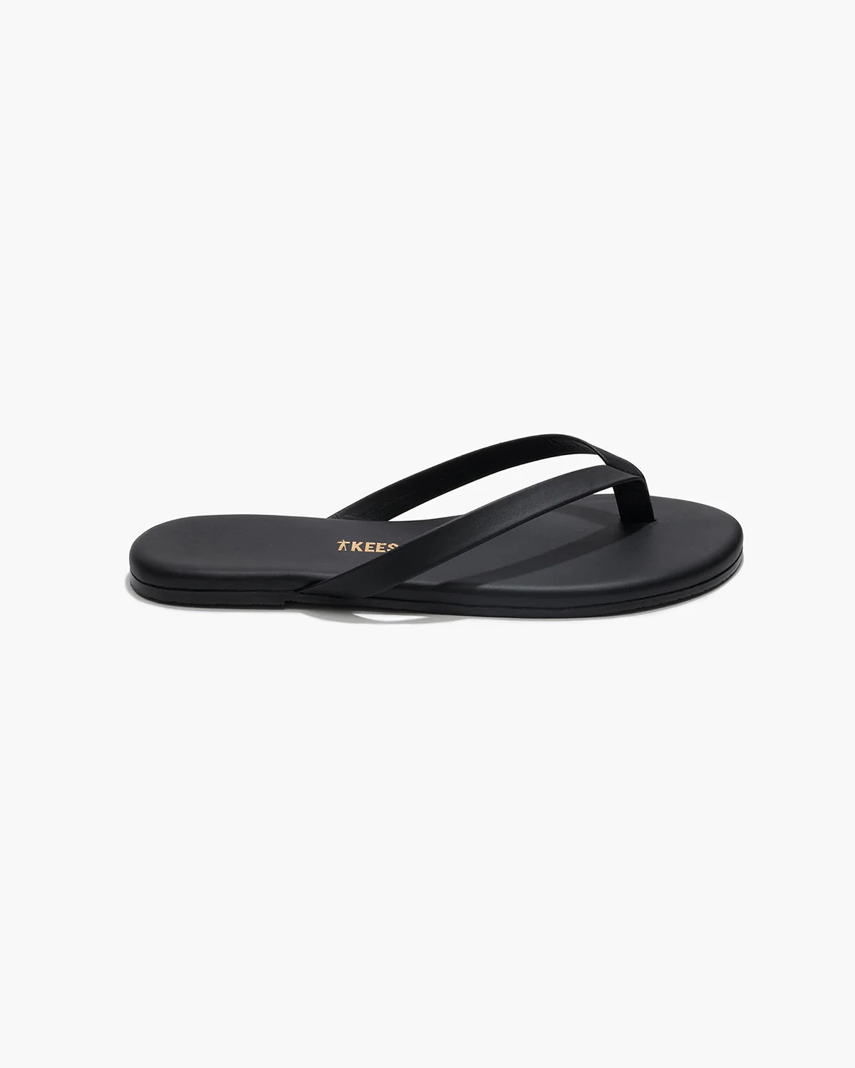 Slapi TKEES The Boyfriend Black din piele naturală