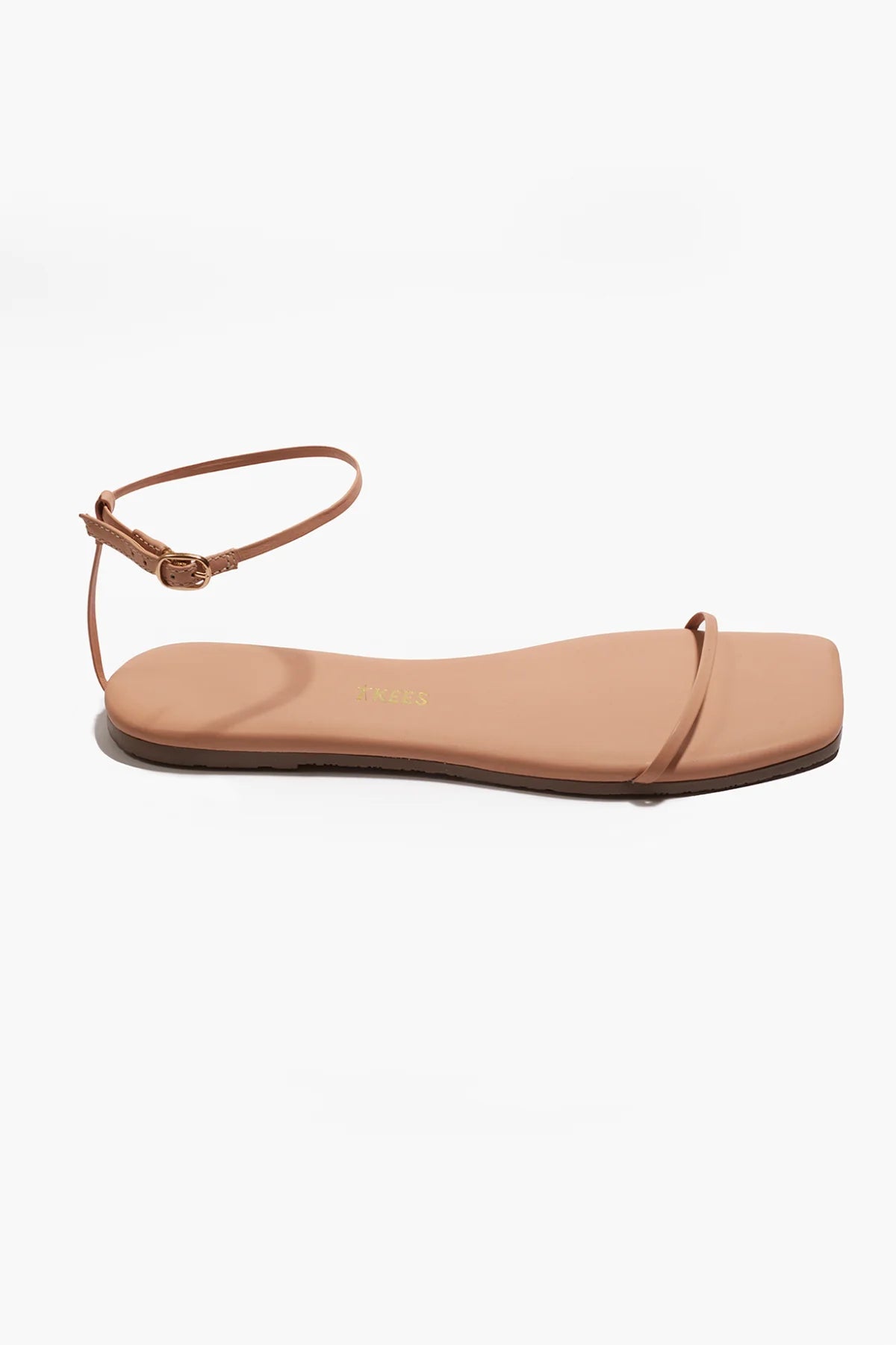 TKEES Square Twiggy Nude Beach Leather Sandals