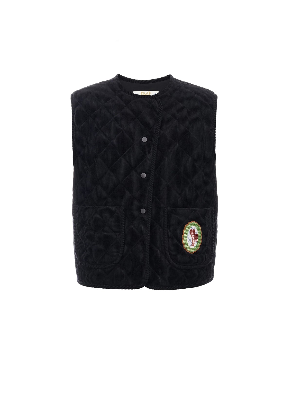 Embroidered Quilted Vest