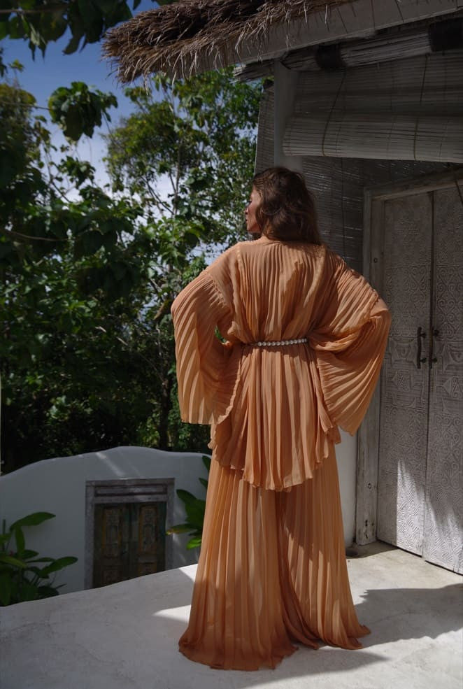 Nude veil trousers Sunset