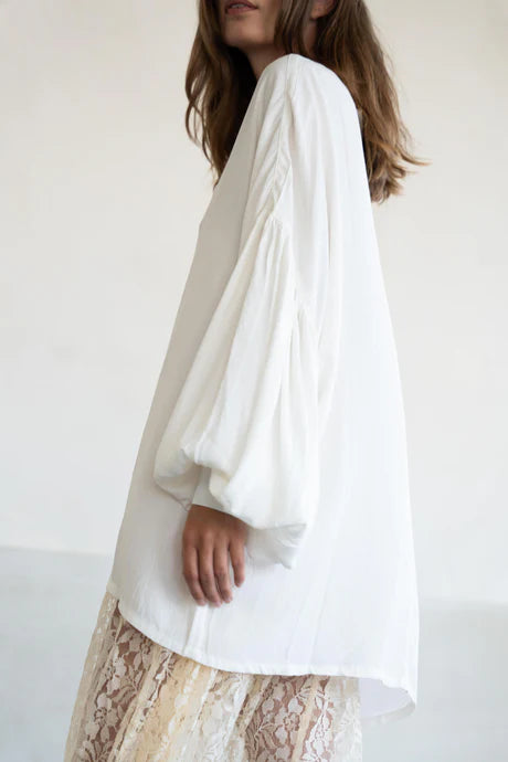 White Viscose Breezy Blouse - May