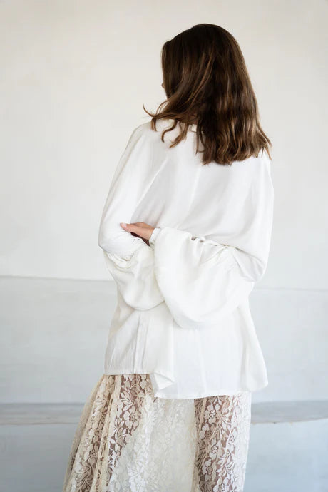 White Viscose Breezy Blouse - May