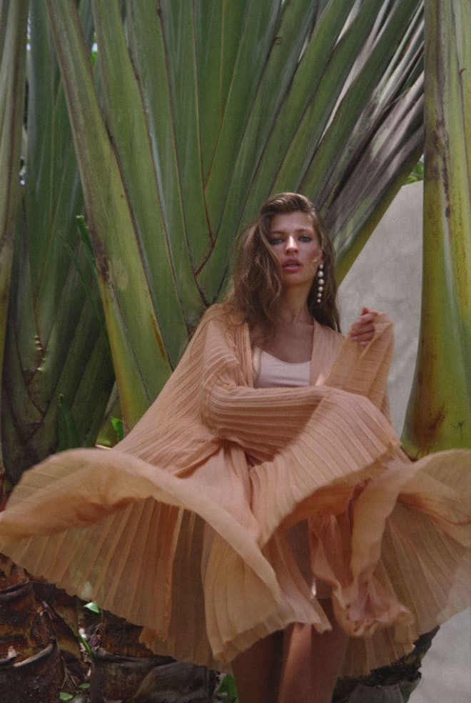 Cardigan de voal bej Sunset