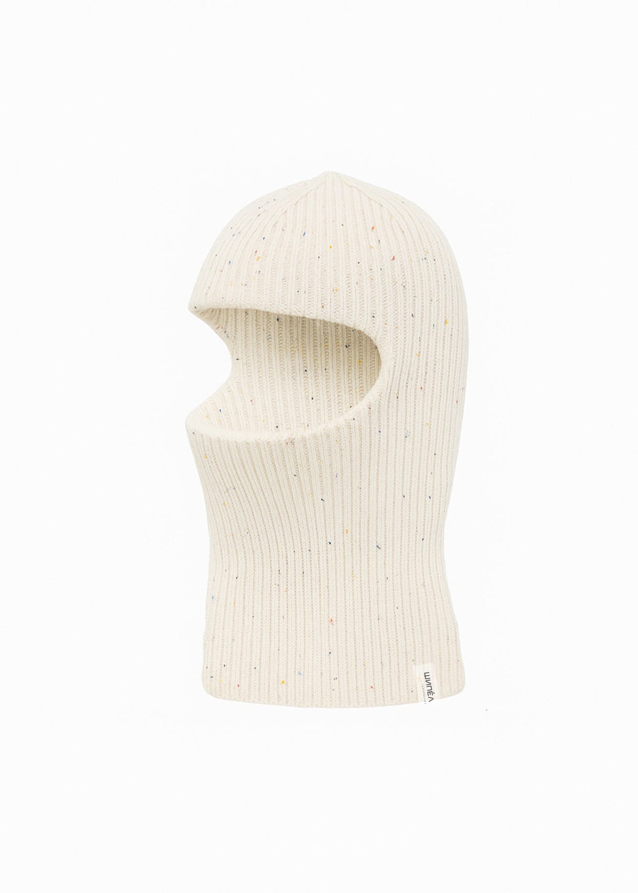 Cagulă/Beanie Balaclava bej din amestec de lână merino