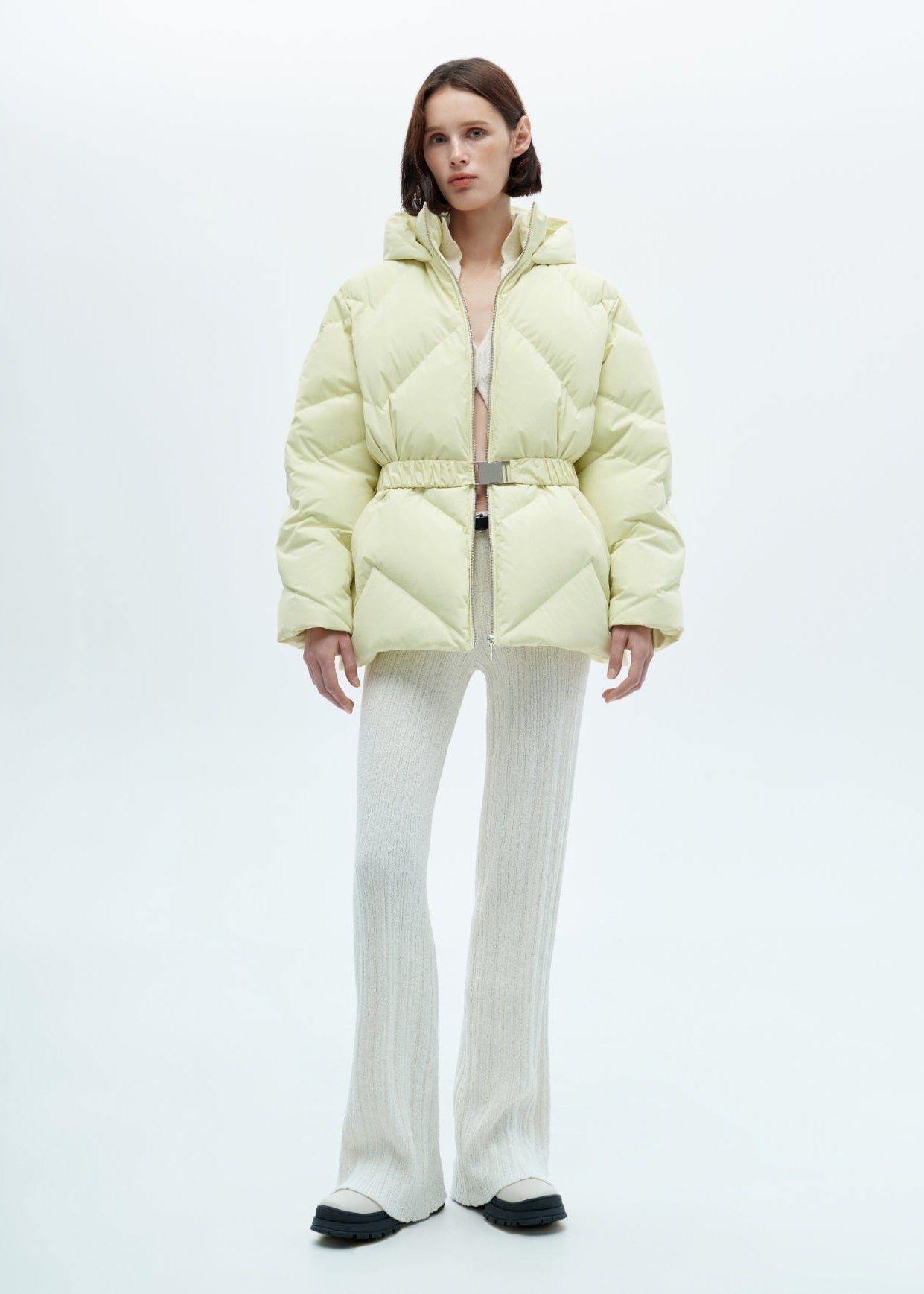 Short Lime Goose-Down Puffer Jacket – Leia