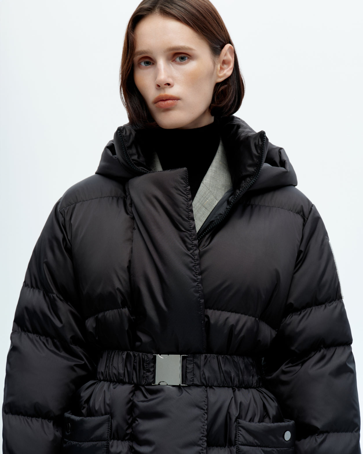 Geaca puffer cu puf de gâscă Winterfall neagră