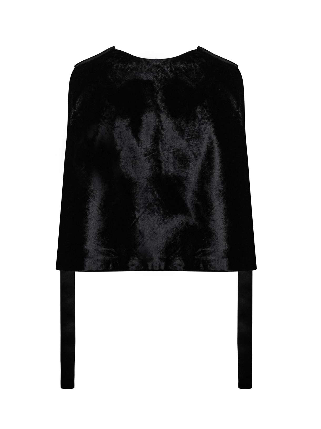 Velvet Black Vest with Decorative Embroidery