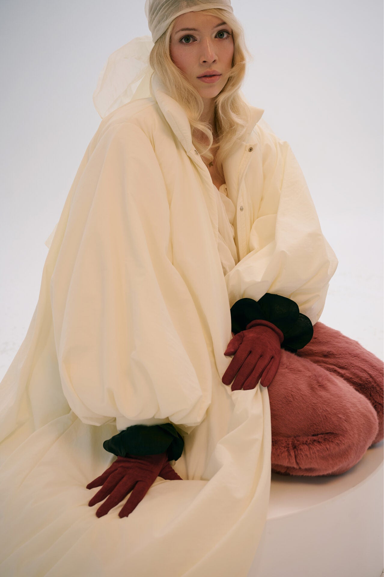 Creamy Cocoon Puffer Coat