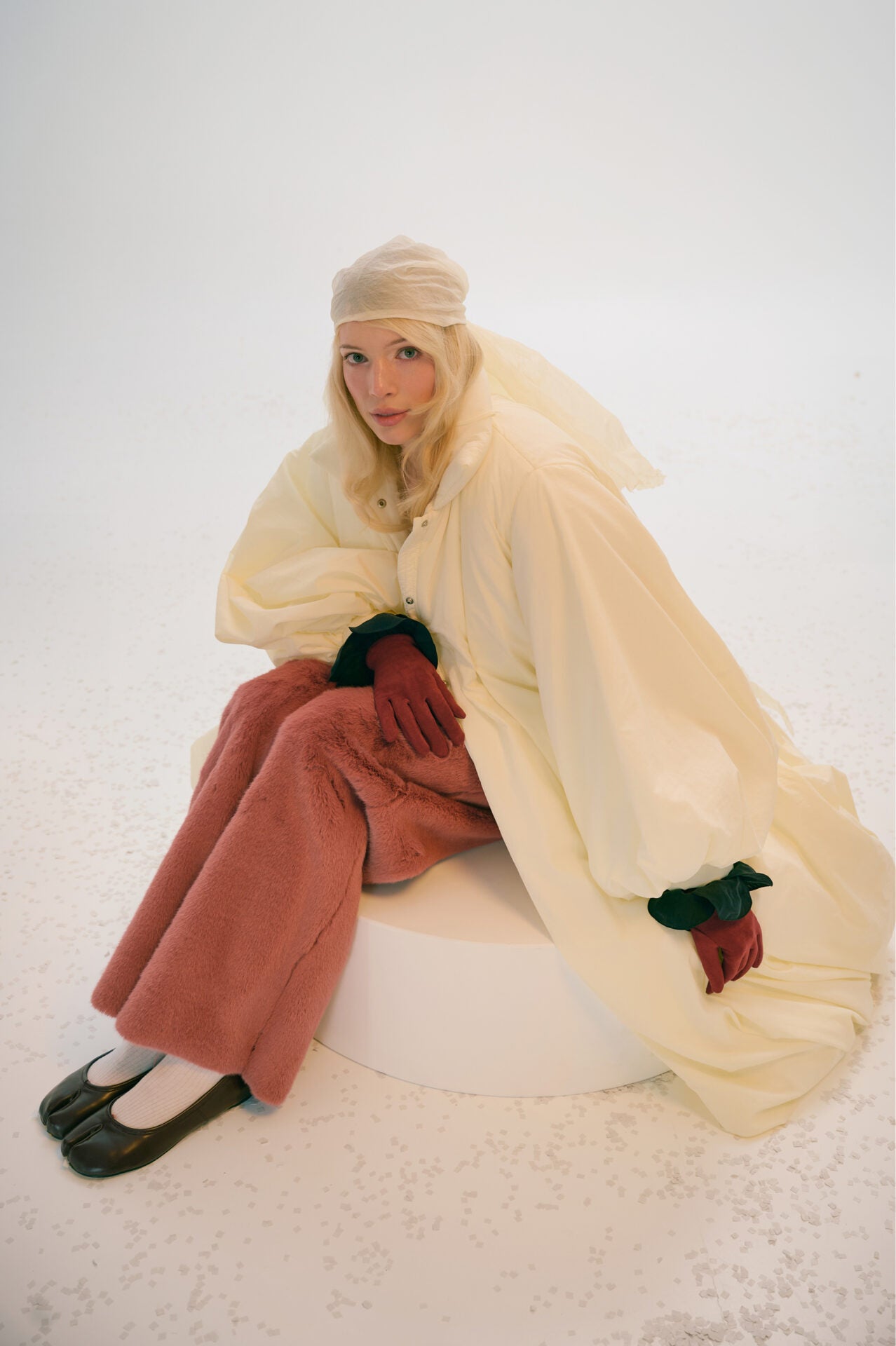 Creamy Cocoon Puffer Coat