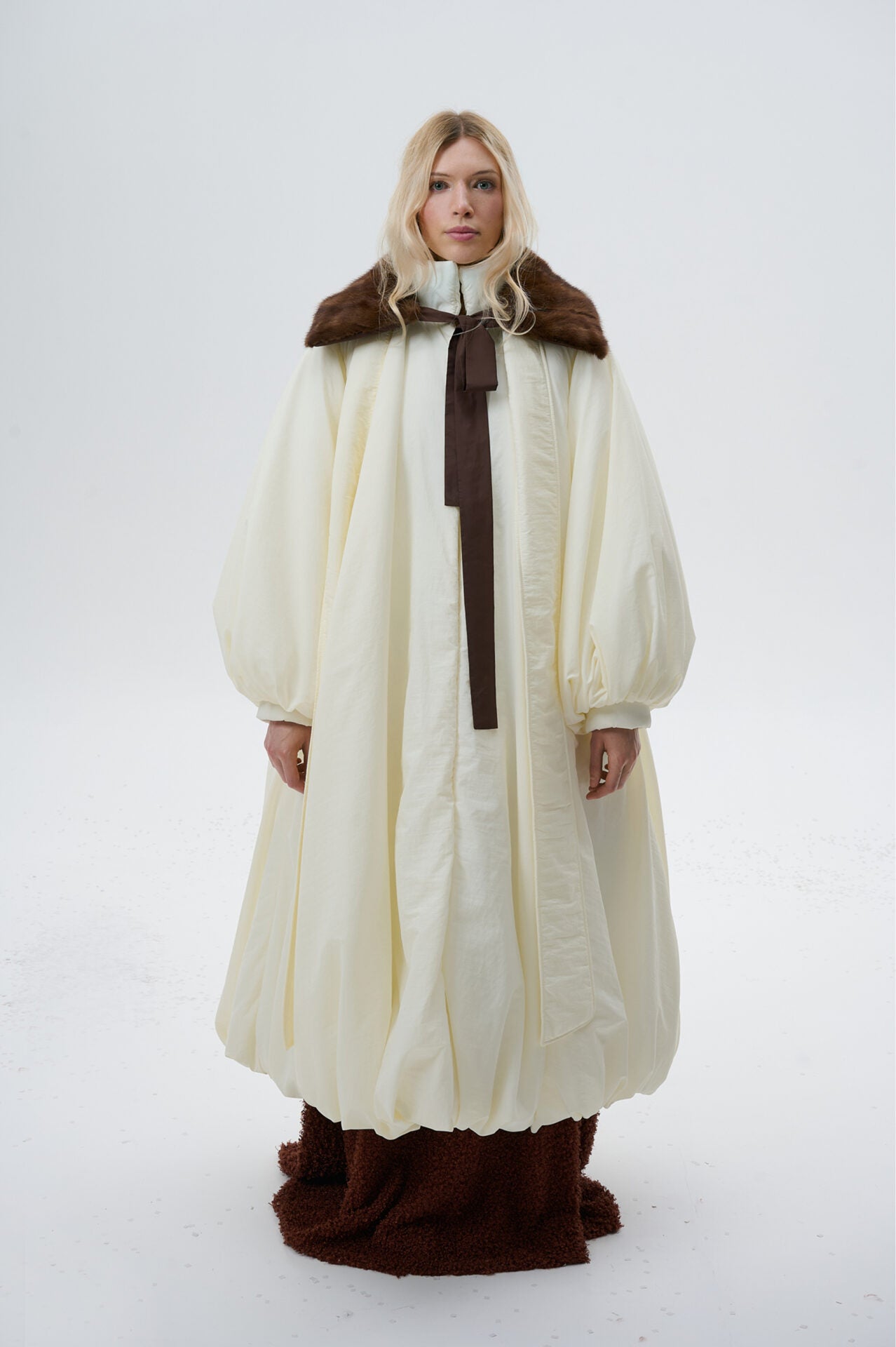 Creamy Cocoon Puffer Coat