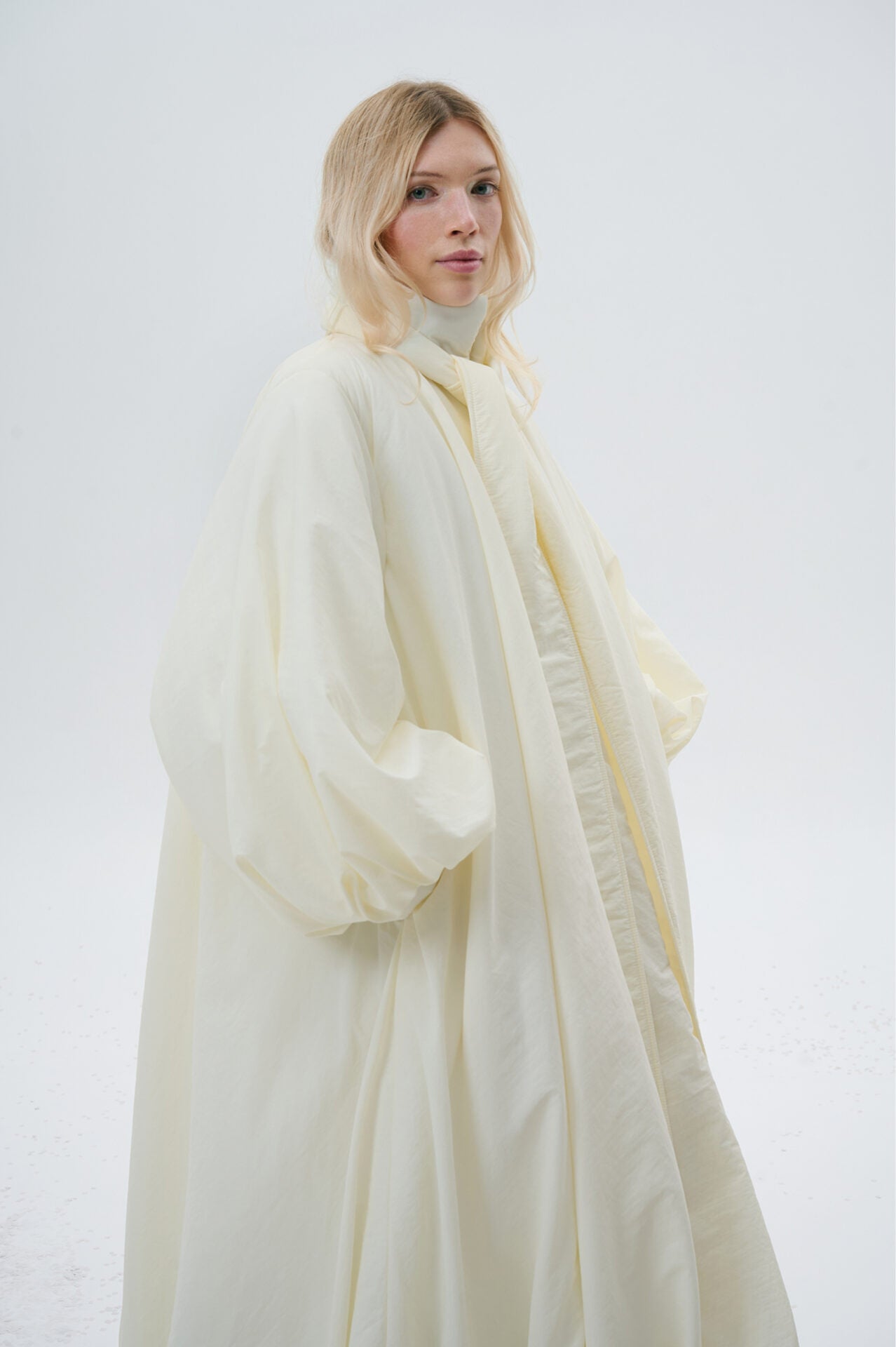 Creamy Cocoon Puffer Coat