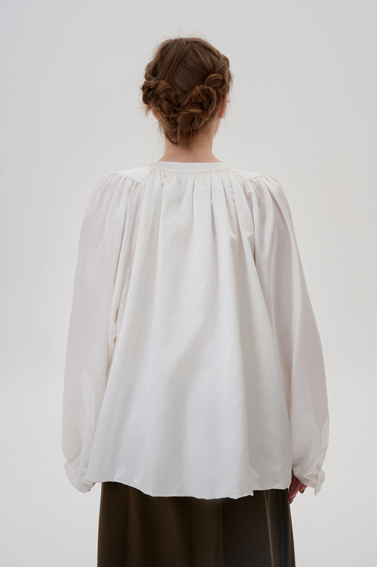 White Satin Shirt - Morning Mist