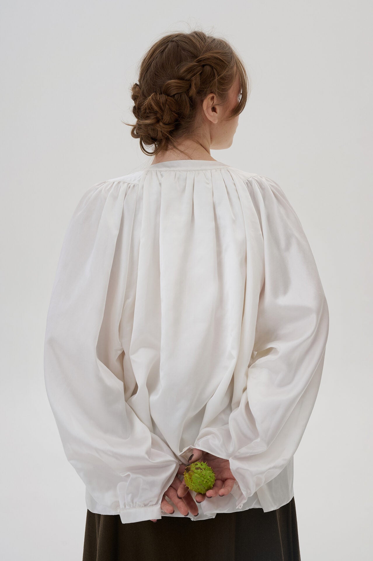 White Satin Shirt - Morning Mist