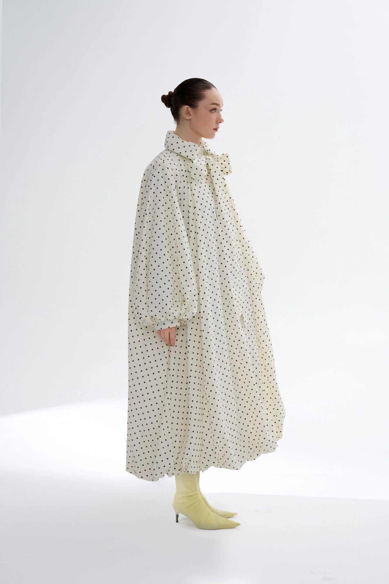 Long Polka Dot Cocoon Jacket