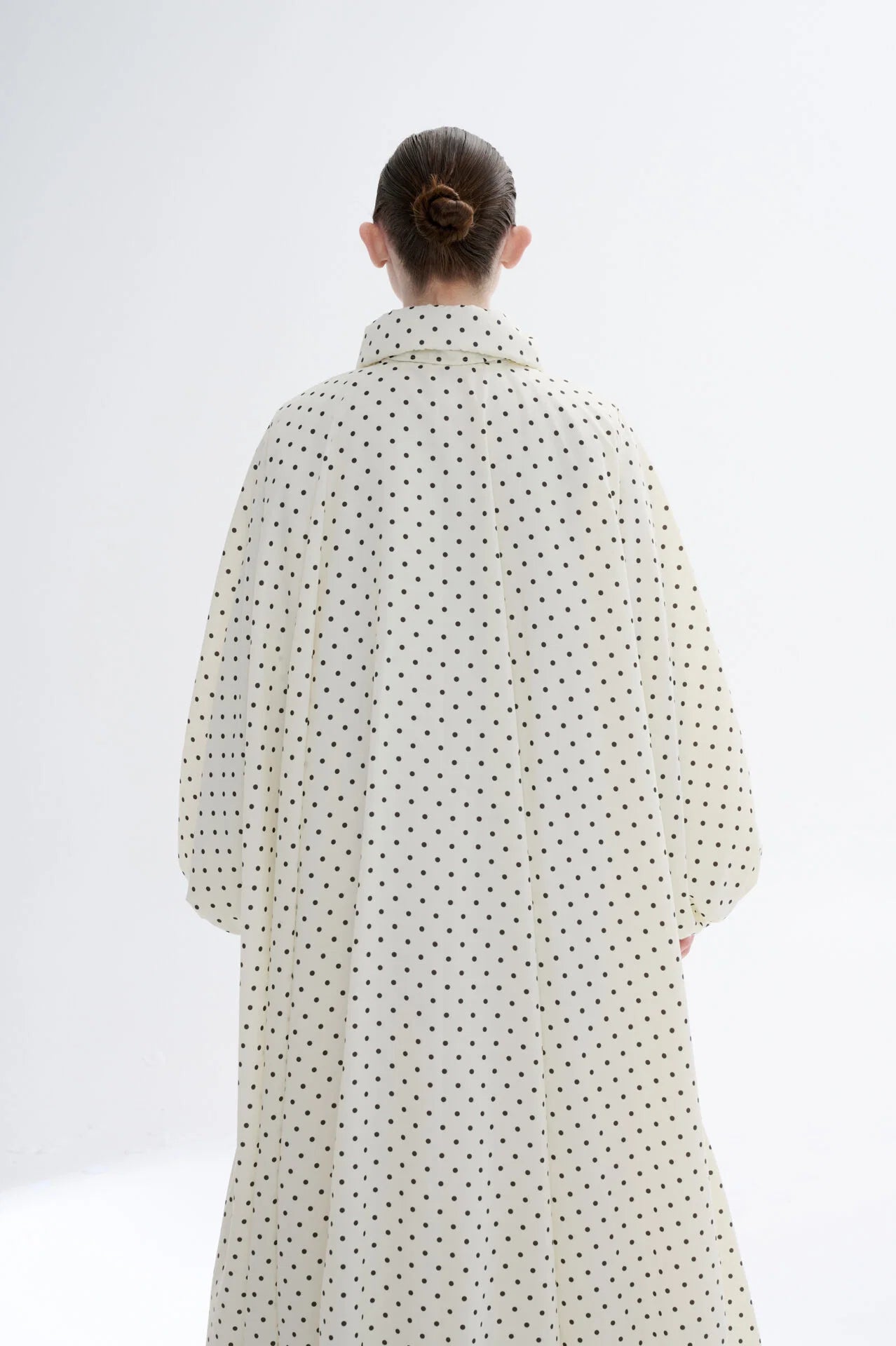 Long Polka Dot Cocoon Jacket