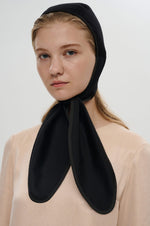 Load image into Gallery viewer, Wool Blend Black Bunny Bonnet Cap
