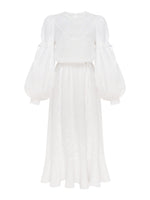 Load image into Gallery viewer, White Linen Embroidered Dress Dream

