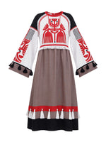 Load image into Gallery viewer, Linen dress with applique Icon Red

