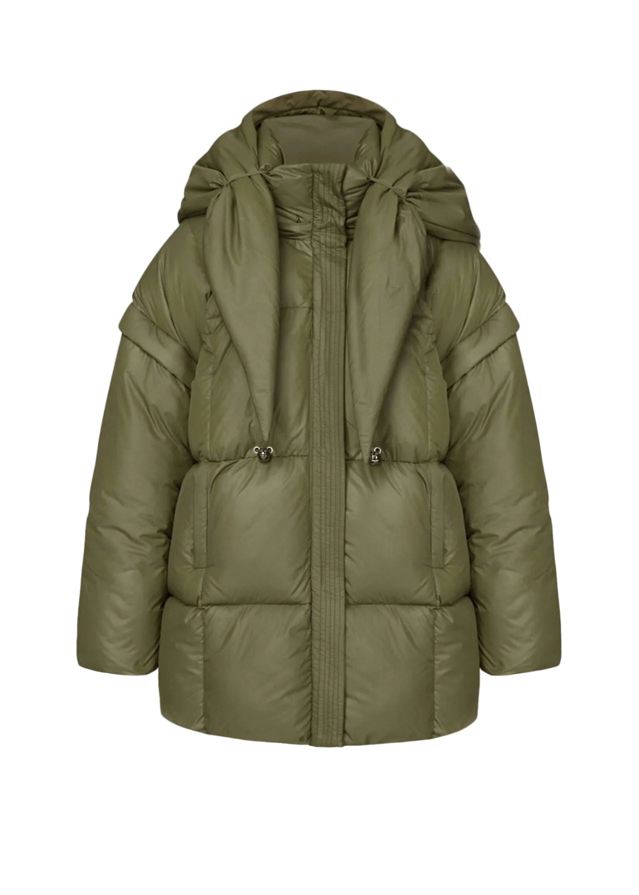 Khaki Puffer Parka with Goose-Down Filling