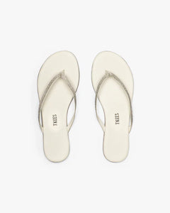 Tkees Lily Infinity Sparkling flip-flops from brazilian leather in Cream