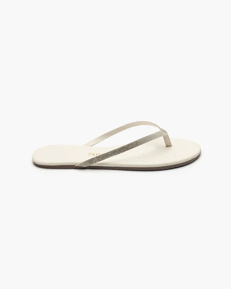 Tkees Lily Infinity Sparkling flip-flops from brazilian leather in Cream