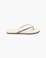 Load image into Gallery viewer, Tkees Lily Infinity Sparkling flip-flops from brazilian leather in Cream
