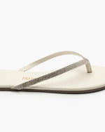 Load image into Gallery viewer, Tkees Lily Infinity Sparkling flip-flops from brazilian leather in Cream
