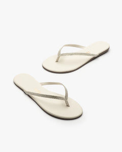 Tkees Lily Infinity Sparkling flip-flops from brazilian leather in Cream