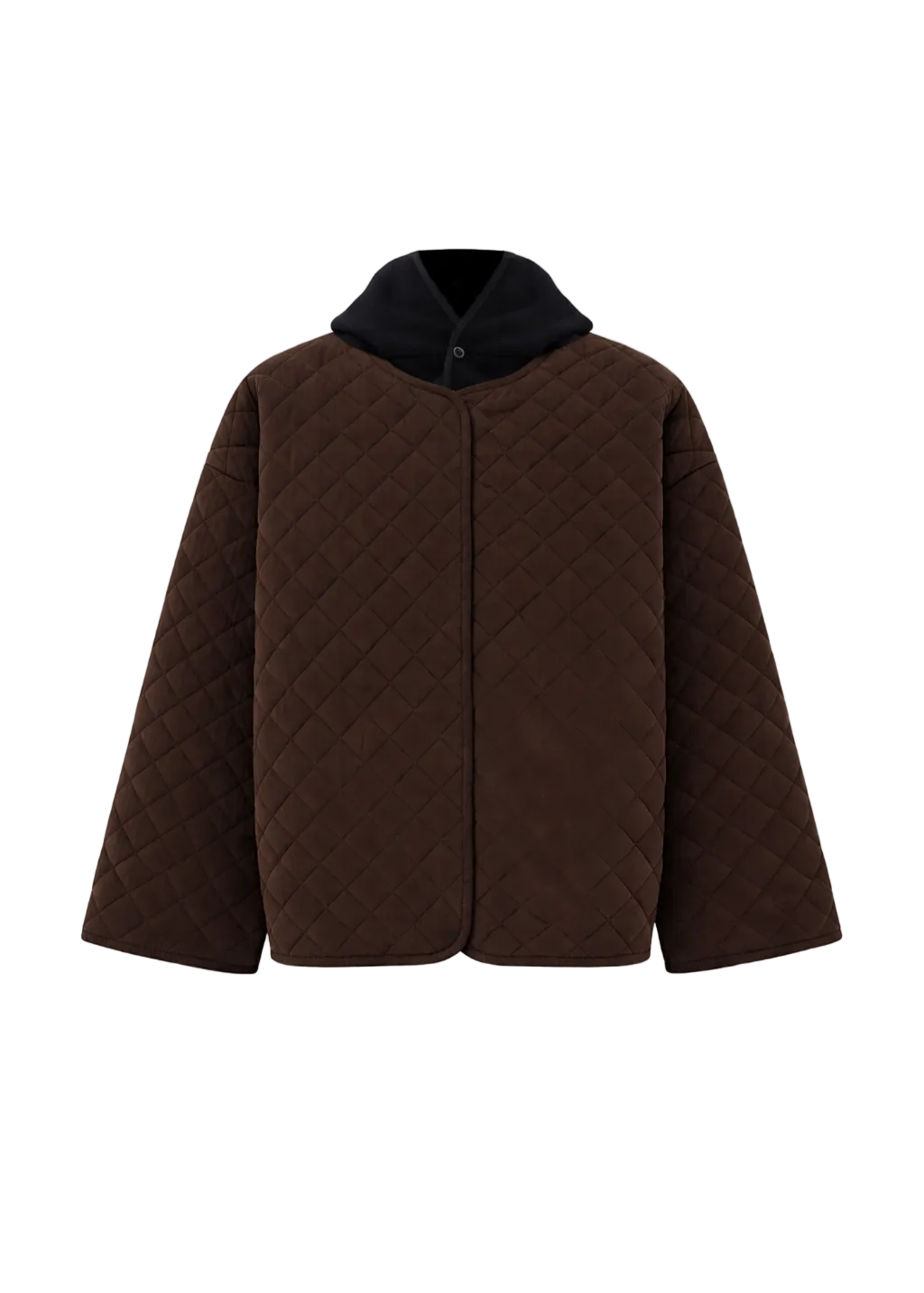 Jachetă matlasată cu glugă detașabilă din lână