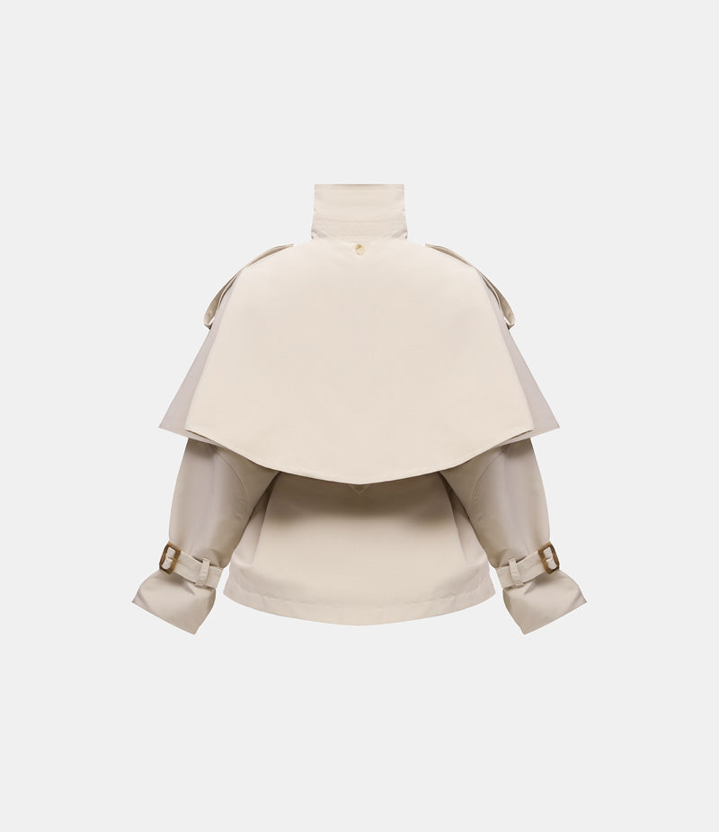 Trench cu croi tip capă Bej