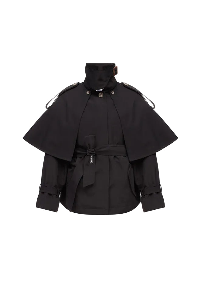 Trench cu croi tip capă negru