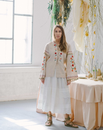 Încarcă imaginea în vizualizatorul Galeriei, Fustă lungă din in cu broderie Mistif
