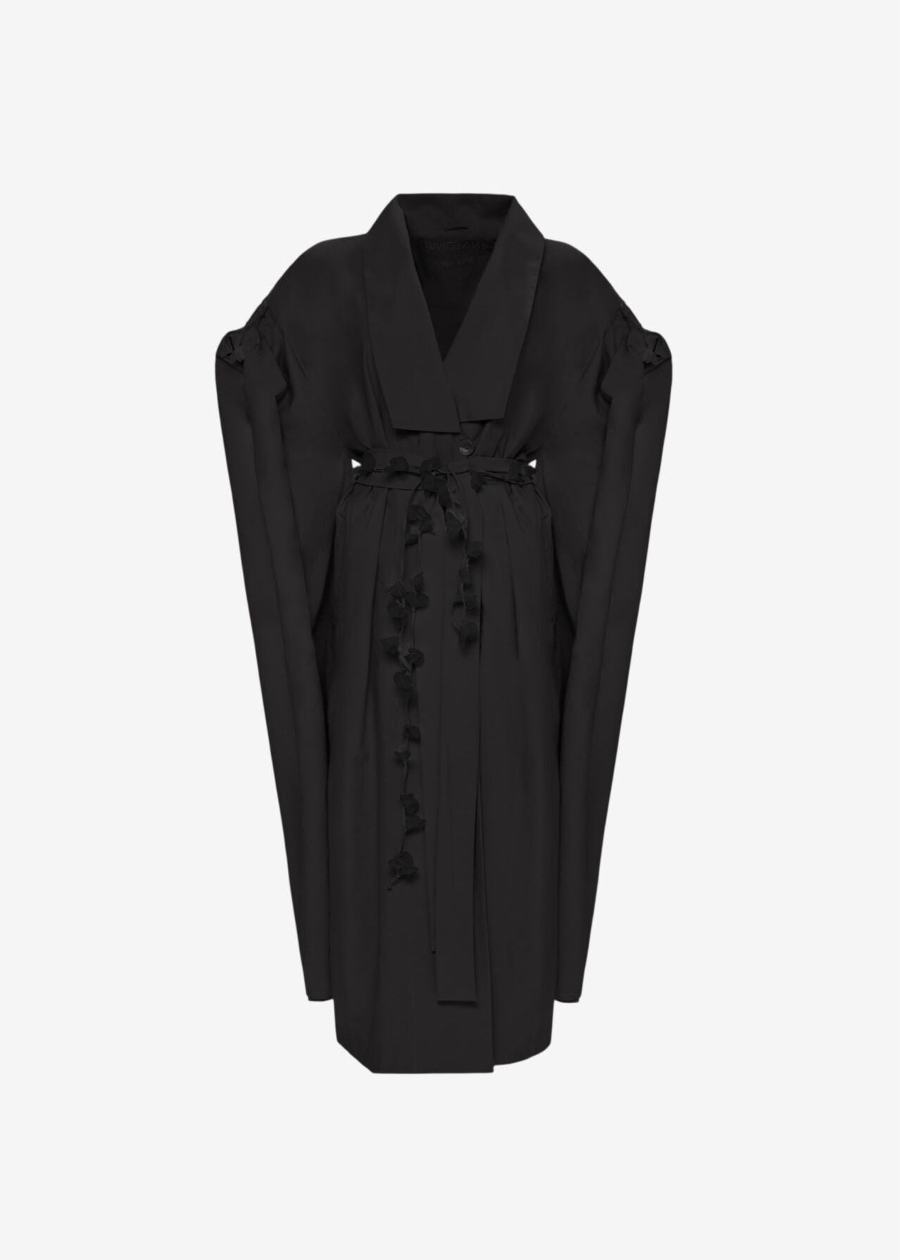 Adjustable Kimono Trench Coat in Black