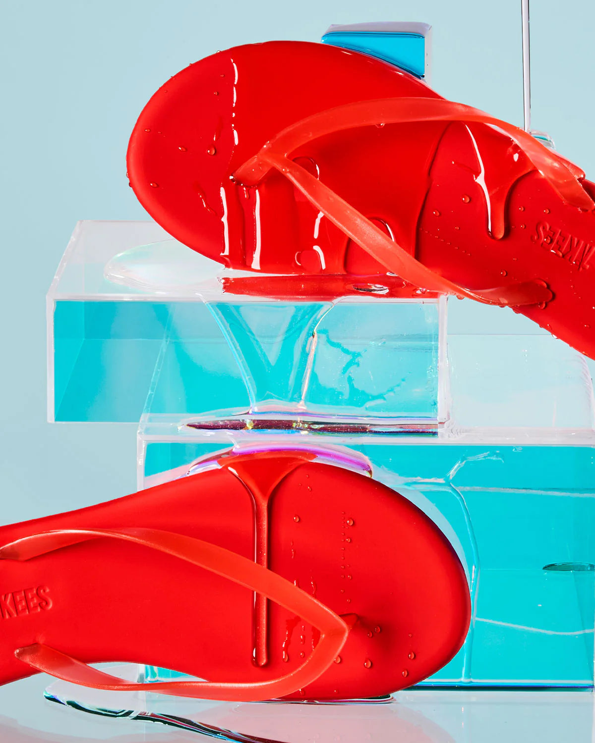Slapi TKEES Aqua Nuanța Sol Red