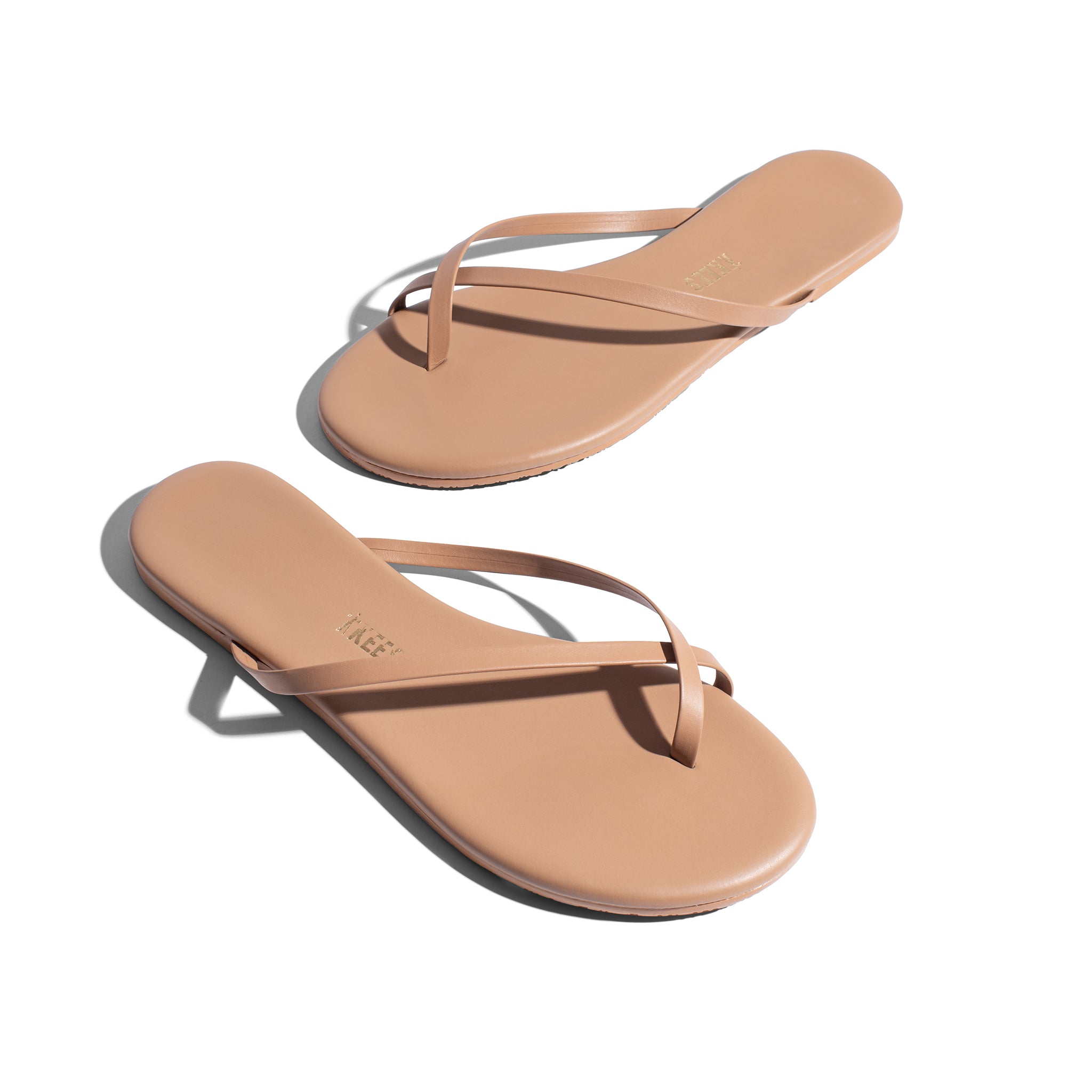 Șlapi Tkees Riley din piele naturală braziliană nuanța Beach Bum