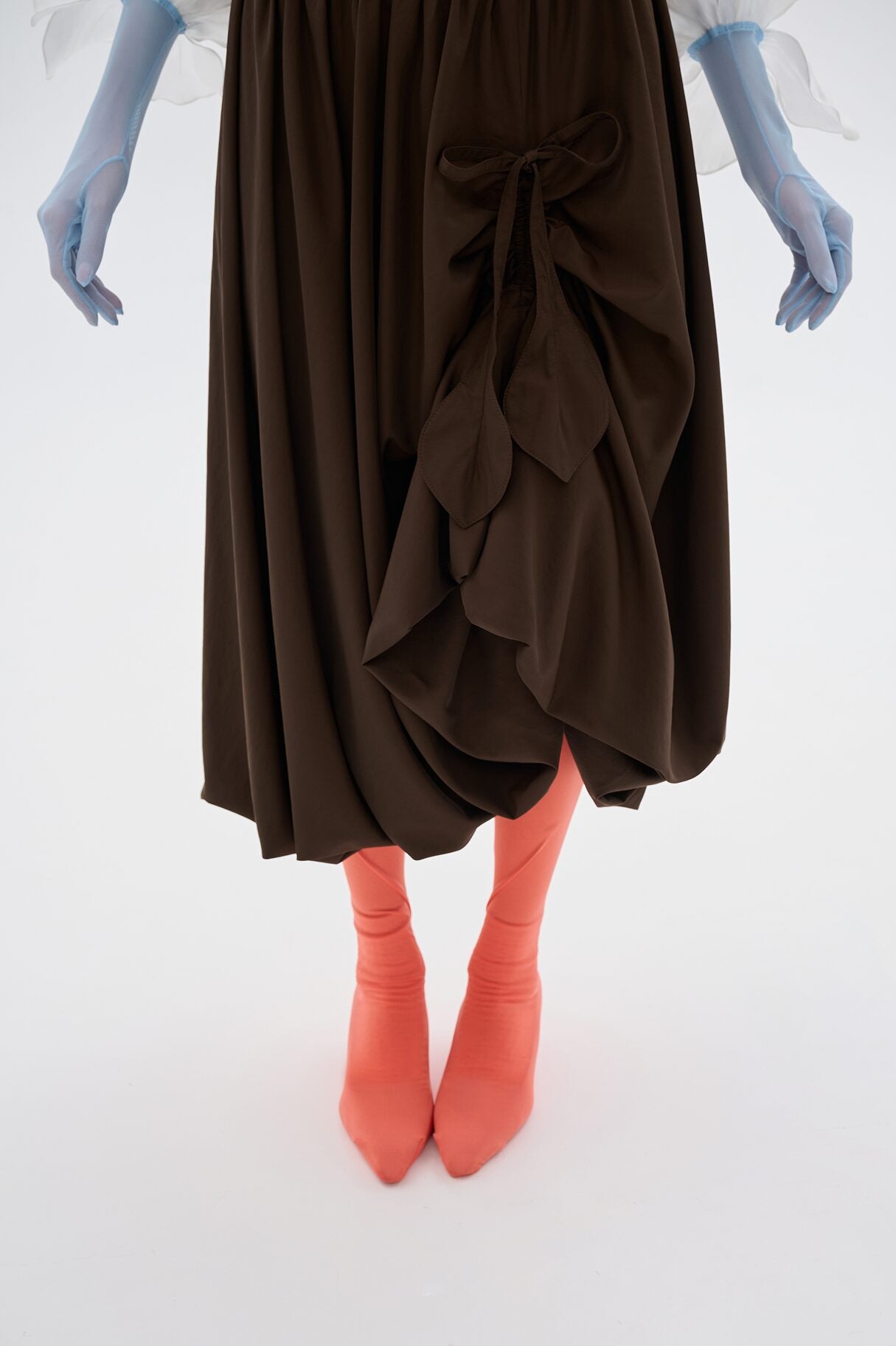 Fustă Parachute cu Fundițe Ajustabile - Tulip Maro