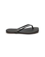 Load image into Gallery viewer, Tkees LILY square flip-flops from brazilian leather in Black
