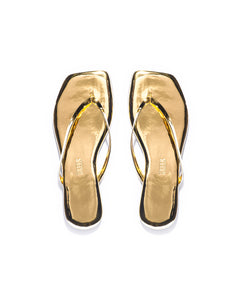 Flip-flop LILY Square - Mirror Gold