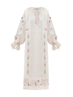 Load image into Gallery viewer, Embroidered linen dress with floral ornaments Rozmay
