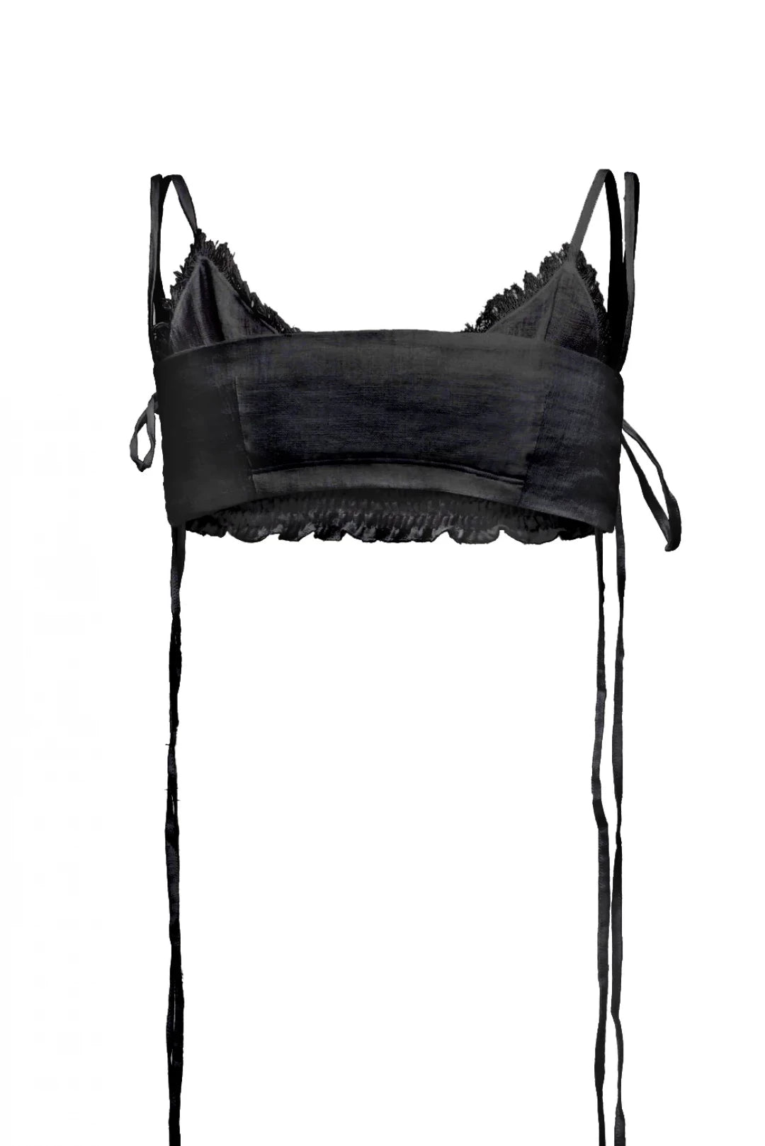 Long strap black crop top