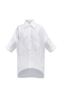 Bird embroidered white shirt