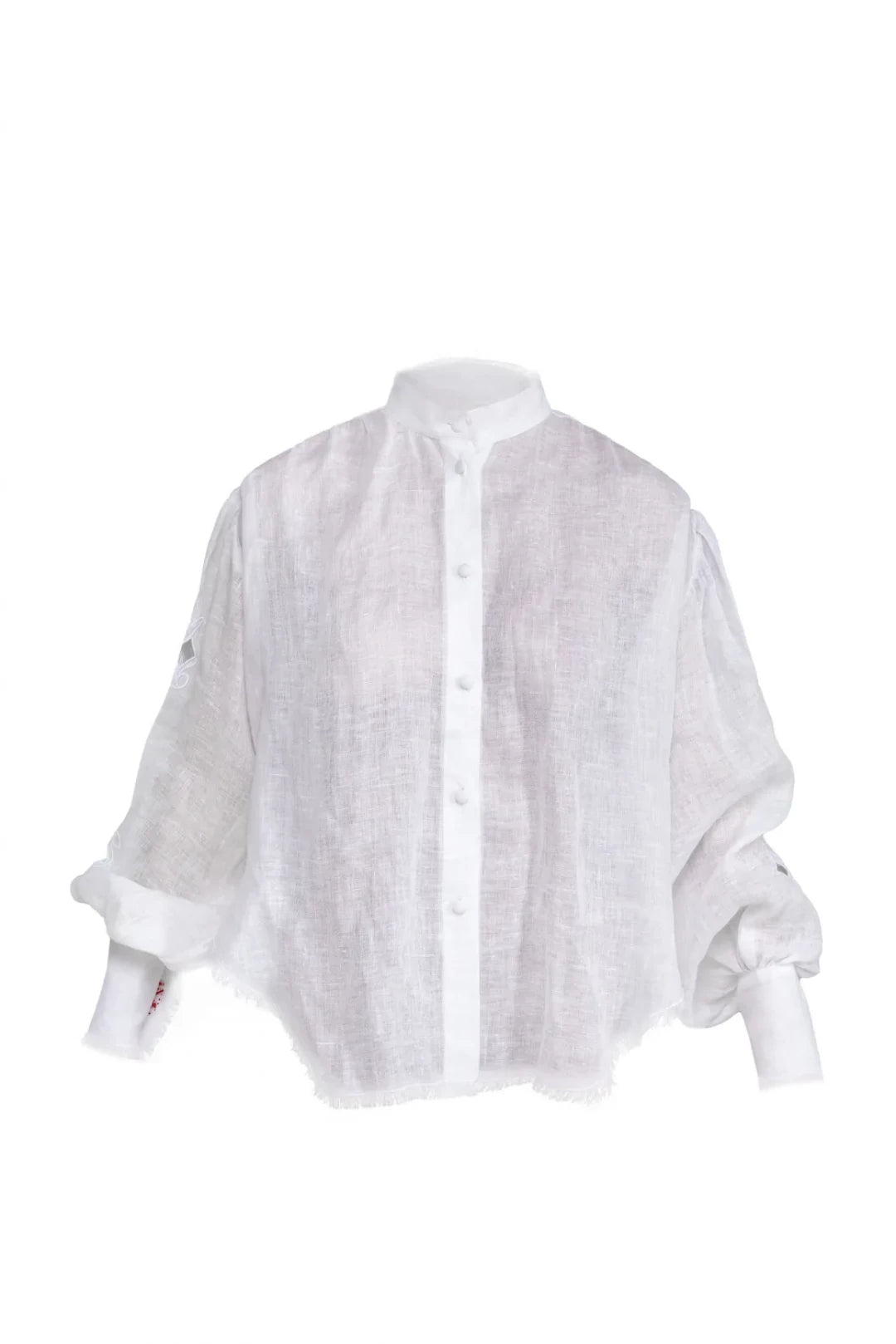 Embroidered long sleeve white shirt