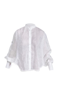 Embroidered long sleeve white shirt
