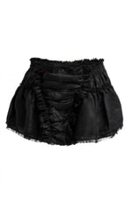 Load image into Gallery viewer, Layered raffled black mini skirt
