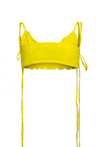 Long strap yellow crop top