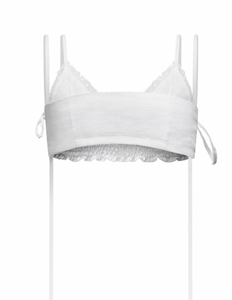 Long strap white crop top