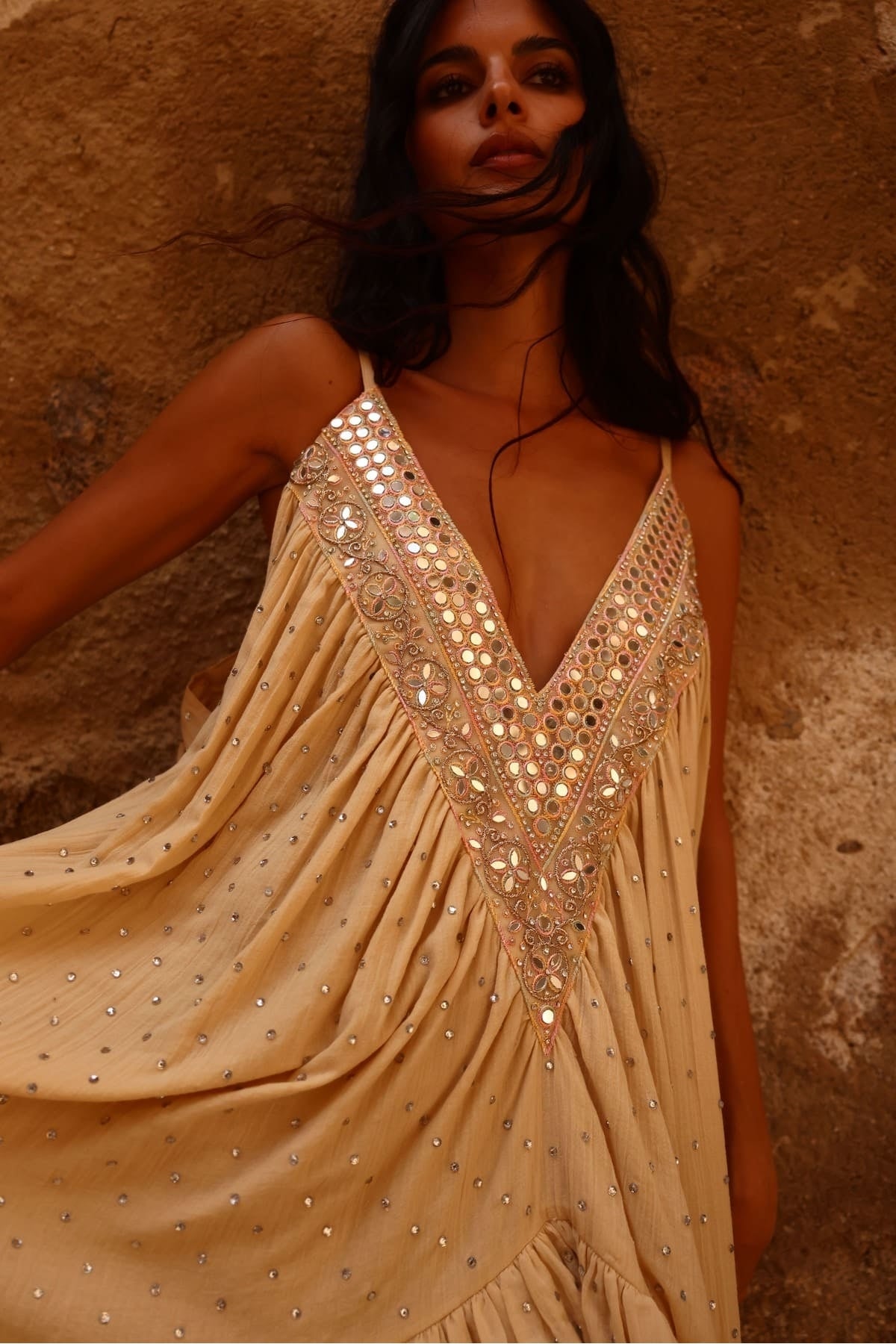 Rochie V-Neck Crystal