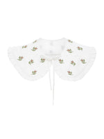 Load image into Gallery viewer, White collar with floral ornament Pelageya
